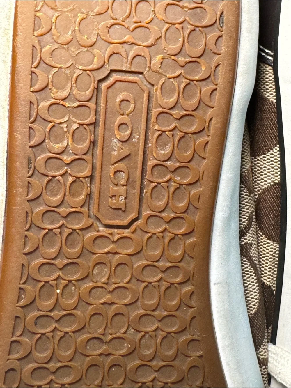 COACH Brown Signature Canvas Sneaker with Cream Laces size 8